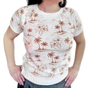 Lou & Grey - Palm & Hibiscus Sweater Shirt measurements
